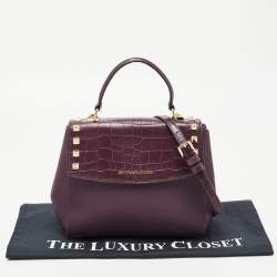 Pre Owned Michael Kors Burgundy Leather Karla Satchel