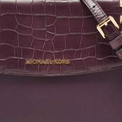 Pre Owned Michael Kors Burgundy Leather Karla Satchel