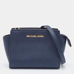 Michael Kors Selma Stud Mini Saffiano Leather Crossbody Bag - Light Blue,  Women's Fashion, Bags & Wallets, Cross-body Bags on Carousell