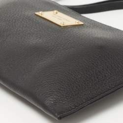 Pre Owned Michael Kors Black Leather Wristlet Pouch