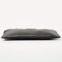 Pre Owned Michael Kors Black Leather Wristlet Pouch