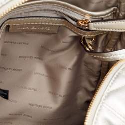 Michael Kors Gold Holographic Leather Medium Rhea Backpack
