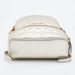 Michael Kors Gold Holographic Leather Medium Rhea Backpack