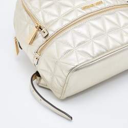 Michael Kors Gold Holographic Leather Medium Rhea Backpack