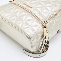 Michael Kors Gold Holographic Leather Medium Rhea Backpack