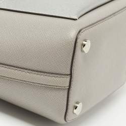 Pre Owned Michael Kors Grey/Silver Saffiano Leather Small Greenwich Bucket Bag