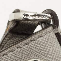 Pre Owned Michael Kors Grey/Silver Saffiano Leather Small Greenwich Bucket Bag