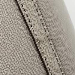 Pre Owned Michael Kors Grey/Silver Saffiano Leather Small Greenwich Bucket Bag