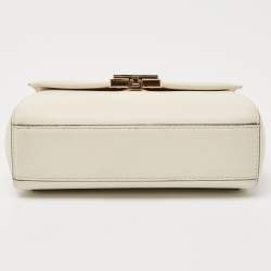 Pre Owned Michael Kors Off White Leather Small Lita Top Handle Bag