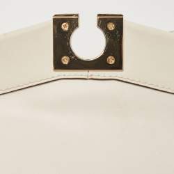 Pre Owned Michael Kors Off White Leather Small Lita Top Handle Bag
