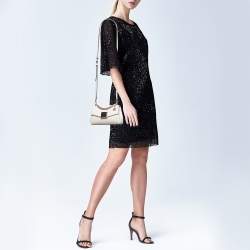 Pre Owned Michael Kors Off White Leather Small Lita Top Handle Bag