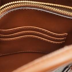 Pre Owned Michael Kors Brown Signature Coated Canvas and Leather Mini Mercer Tote