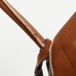 Pre Owned Michael Kors Brown Signature Coated Canvas and Leather Mini Mercer Tote