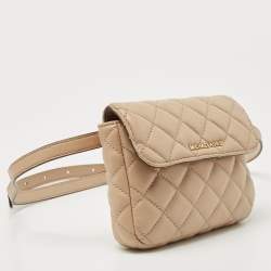 Michael Kors Beige Quilted Leather Sloan Belt Bag