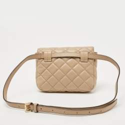 Michael Kors Beige Quilted Leather Sloan Belt Bag