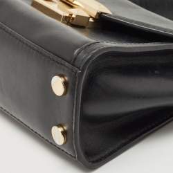 Pre Owned Michael Kors Black Leather Mini Whitney Top Handle Bag