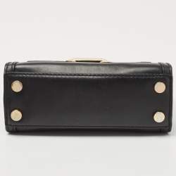 Pre Owned Michael Kors Black Leather Mini Whitney Top Handle Bag