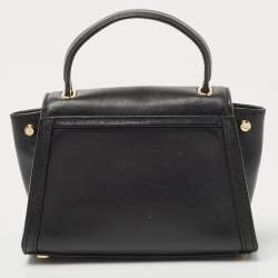 Pre Owned Michael Kors Black Leather Mini Whitney Top Handle Bag