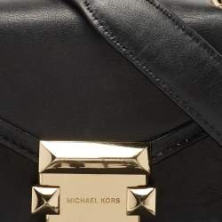 Pre Owned Michael Kors Black Leather Mini Whitney Top Handle Bag