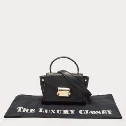 Pre Owned Michael Kors Black Leather Mini Whitney Top Handle Bag