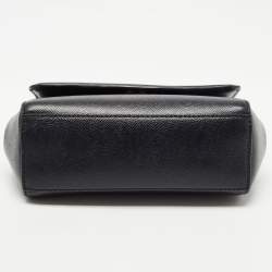 Pre Owned Michael Kors Black Leather Flap Top Handle Bag