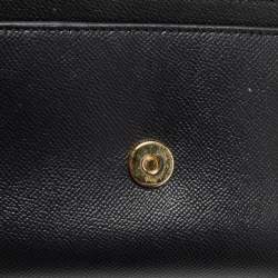 Pre Owned Michael Kors Black Leather Flap Top Handle Bag