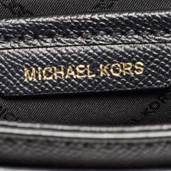 Pre Owned Michael Kors Black Leather Flap Top Handle Bag