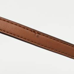 Pre Owned Michael Kors Off White/Brown Signature Coated Canvas and Leather Medium Trisha Crossbody Bag