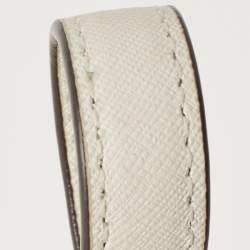 Pre Owned Michael Kors White Saffiano Leather Hannah Perforated Flap Shoulder Bag