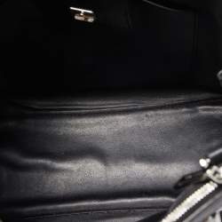 Pre Owned Michael Kors Black/Multicolor Leather and Velvet Benning Tote