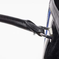 Pre Owned Michael Kors Black/Multicolor Leather and Velvet Benning Tote