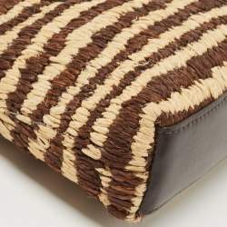 Pre Owned Michael Kors Tri Color Raffia and Leather Rosalie Clutch Bag