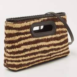 Pre Owned Michael Kors Tri Color Raffia and Leather Rosalie Clutch Bag