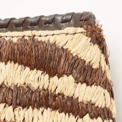 Pre Owned Michael Kors Tri Color Raffia and Leather Rosalie Clutch Bag