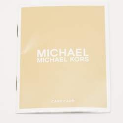 Pre Owned Michael Kors Off White/Tan Signature Coated Canvas and Leather Cynthia Tote