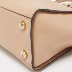Pre Owned Michael Kors Beige Leather Medium Selma Satchel