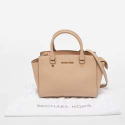 Pre Owned Michael Kors Beige Leather Medium Selma Satchel