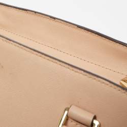Pre Owned Michael Kors Beige Leather Medium Selma Satchel
