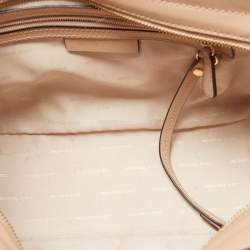 Pre Owned Michael Kors Beige Leather Medium Selma Satchel