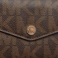 مملوكة مسبقًا Michael Kors Brown Monogram Coated Canvas Continental Wallet