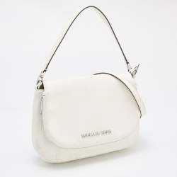Pre Owned Michael Kors Off White Leather Medium Bedford Top Handle Bag