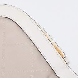 Pre Owned Michael Kors Off White Leather Medium Bedford Top Handle Bag