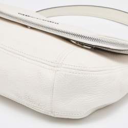 Pre Owned Michael Kors Off White Leather Medium Bedford Top Handle Bag