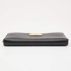 مملوكة مسبقًا Michael Kors Black Leather Zip Around Continental Wallet