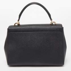 Pre Owned Michael Kors Black Leather Small Ava Top Handle Bag