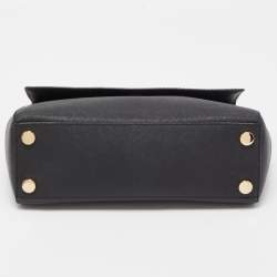 Pre Owned Michael Kors Black Leather Small Ava Top Handle Bag