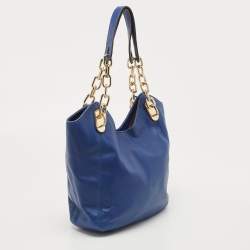 مملوكة مسبقًا MICHAEL Michael Kors Blue Leather Lilly Tote