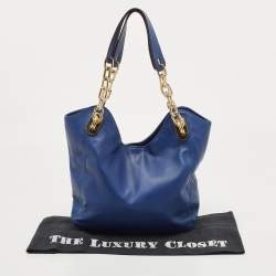 مملوكة مسبقًا MICHAEL Michael Kors Blue Leather Lilly Tote