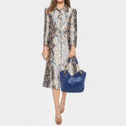 مملوكة مسبقًا MICHAEL Michael Kors Blue Leather Lilly Tote