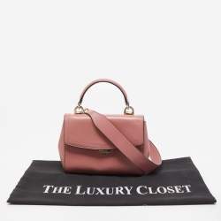 Pre Owned Michael Kors Old Rose Leather Ava Top Handle Bag